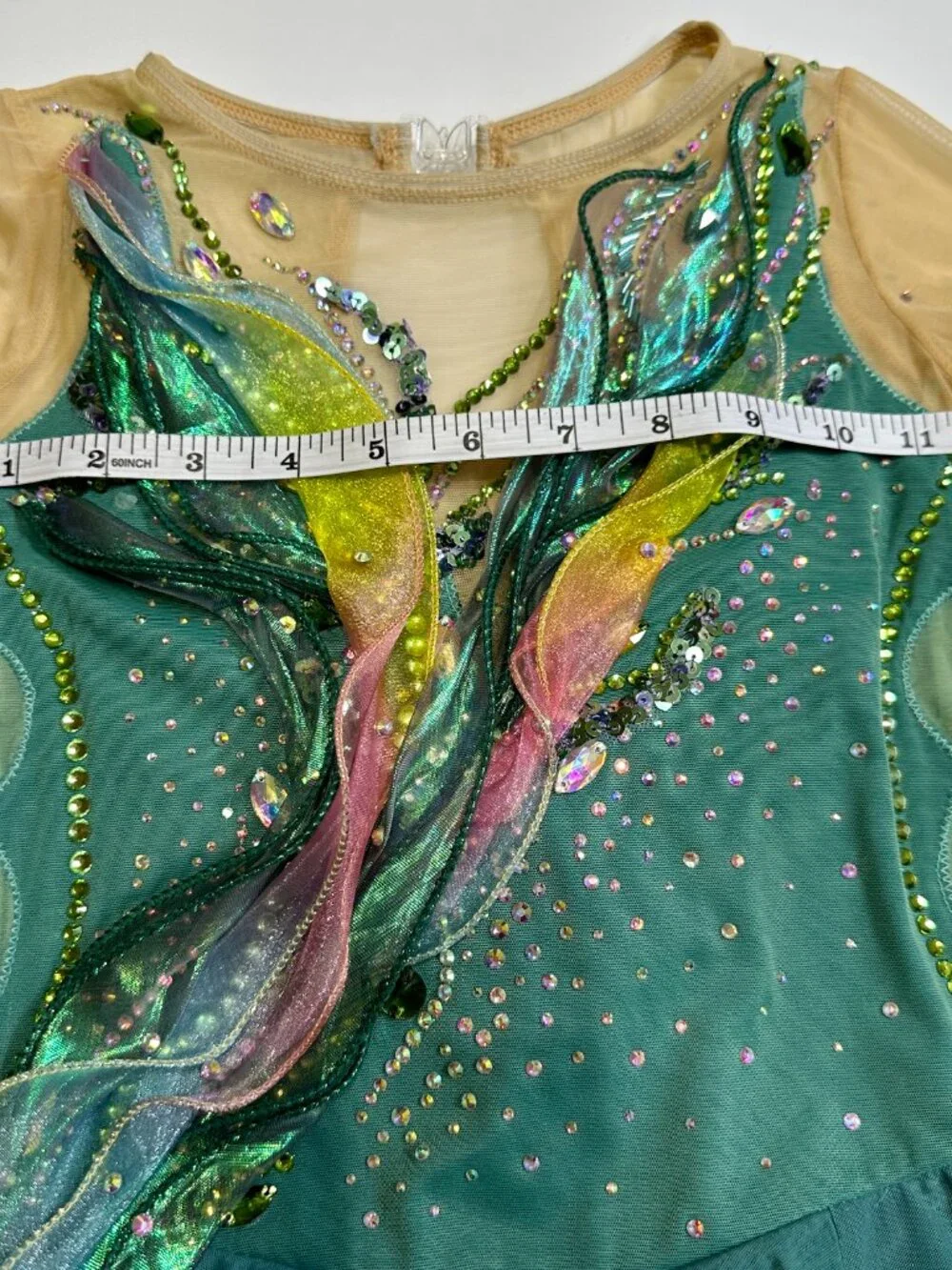New Deep green Crystal Figure Skating Dress Girl 10 (5~8T)